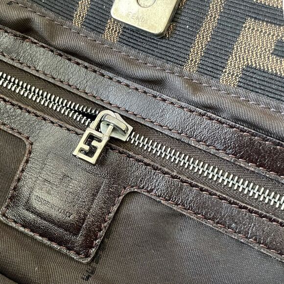 FENDI ZUCCA Print LARGE Vintage Twin Tote - Picture 6 of 16